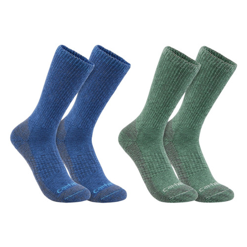 Carhartt Men's Midweight Cotton Blend Crew Sock - Assorted 2-Pack