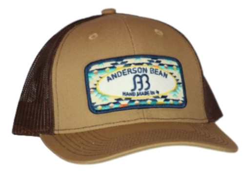 Red Dirt Hat Co Gold & Brown Anderson Bean Aztec Patch Mesh Snapback Hat
