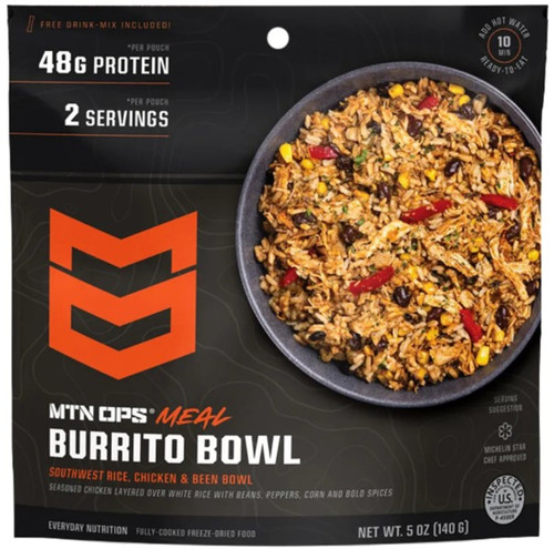 MTN Ops Burrito Bowl Freeze Dried Meal - 2 Serving Pouch