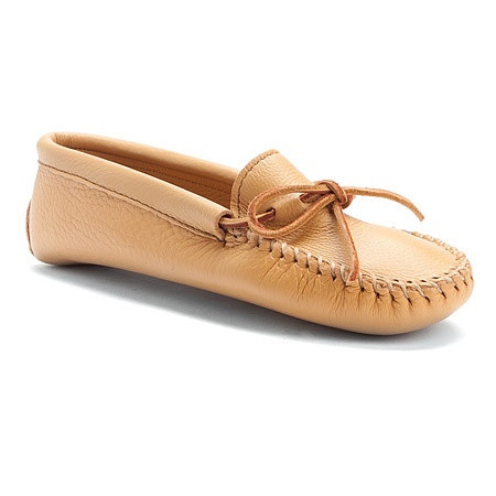 Minnetonka Men's Double Deerskin Softsole Deerskin Natural