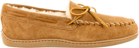 Minnetonka Men's Sheepskin Hardsole Moccasin Golden Tan
