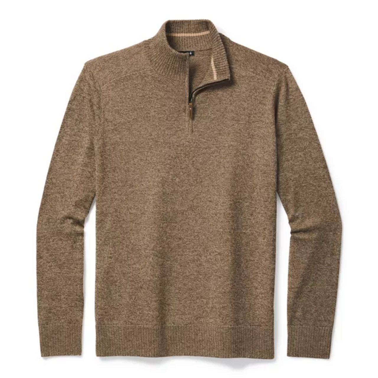 Smartwool Men's Sparwood Half Zip Sweater - Camel/Military Olive Heather