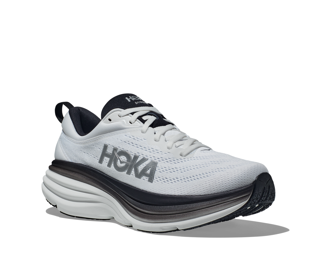 Hoka One One Men's Bondi 8 - White/Black - Goodman's Shoes