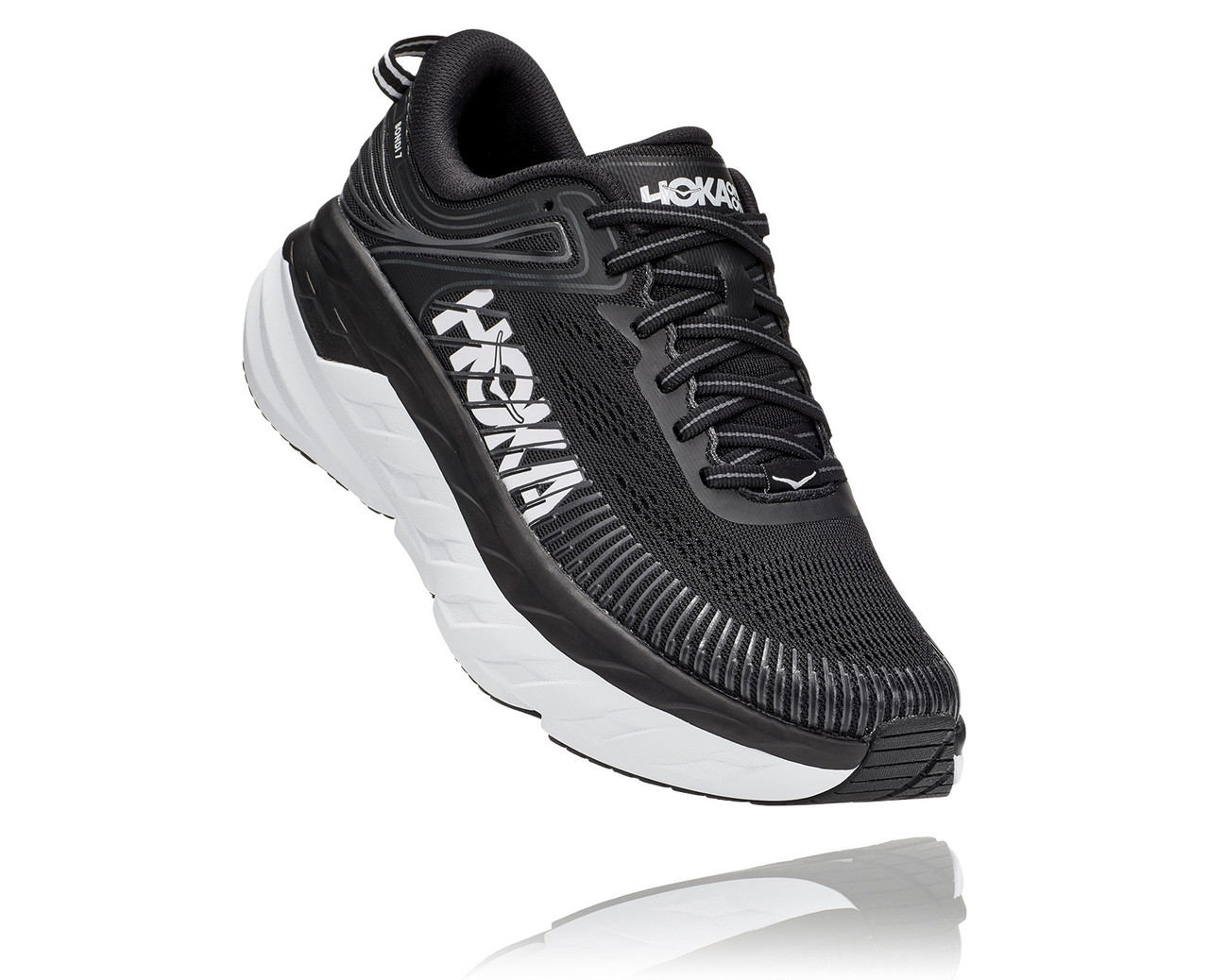 Hoka One One Women's Bondi 7 Wide - Black/White - Goodman's Shoes