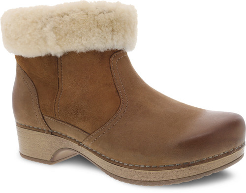 Honey shearling lined ankle boot by Dansko.