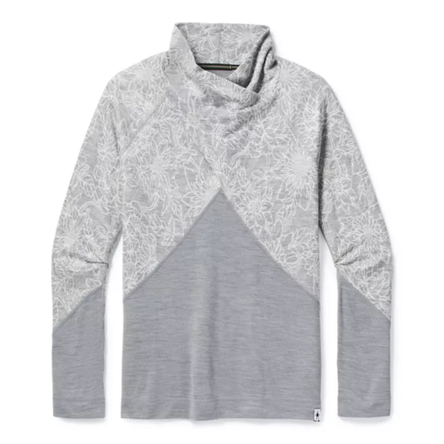 Smartwool Women's Merino 250 Crossover Neck Top - Light Gray Traced Dahlia Smartwool Women's Merino 250 Crossover Neck Top - Light Gray Traced Dahlia