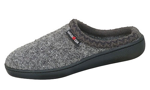 Grey wool house shoe by Haflinger.