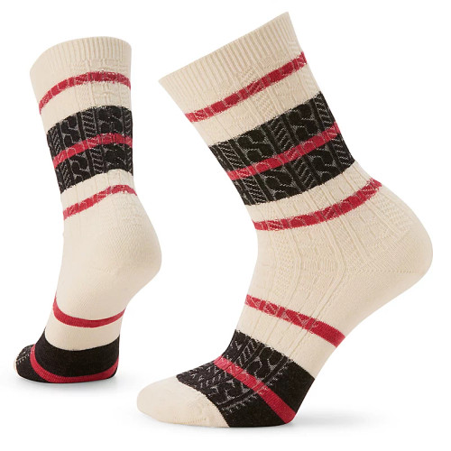 Smartwool Women's Everyday Striped Cable Crew Socks - Natural