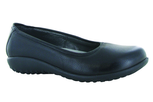 Soft Black Slip on ballet flat with removable cork footbed