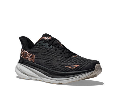 Hoka One One Women's Clifton 9 Wide - Black/Rose Gold