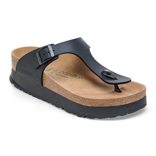 Birkenstock Women's Gizeh Flex Platform Regular - Black Birko-Flor