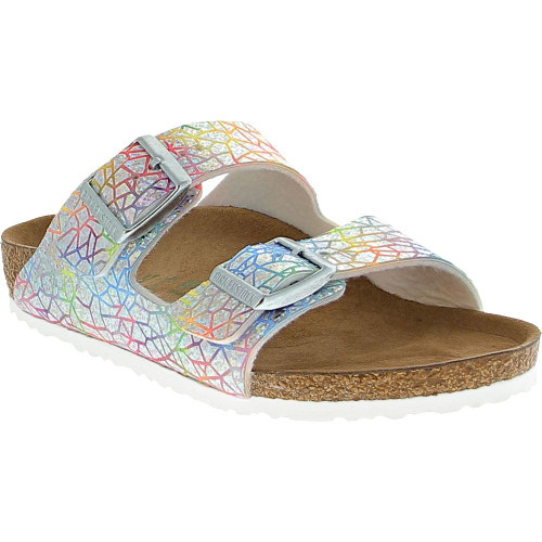 Birkenstock Children's Arizona Vegan - Flashy Hologram Silver