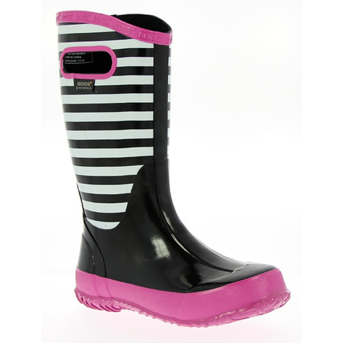 Bogs Children's Rainboot Stripe - Black Multi