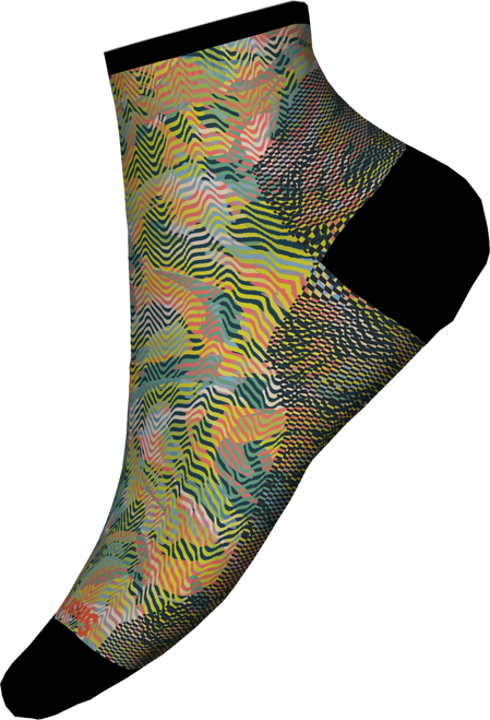 Smartwool Women's Bike Zero Cushion Jungle Music Print Ankle Socks - Honey Gold