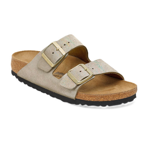 Birkenstock Women's Arizona Narrow - Shimmering Taupe Suede Leather