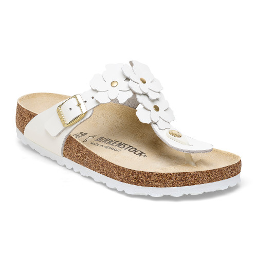 Birkenstock Women's Gizeh Flower Regular - White Leather