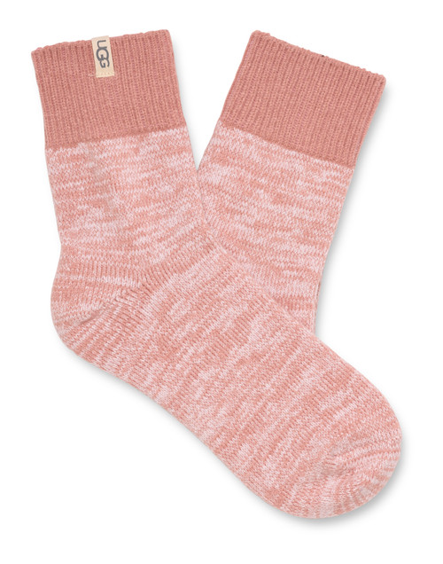 Ugg Women's Rib Knit Slouchy Quarter Sock - Blush