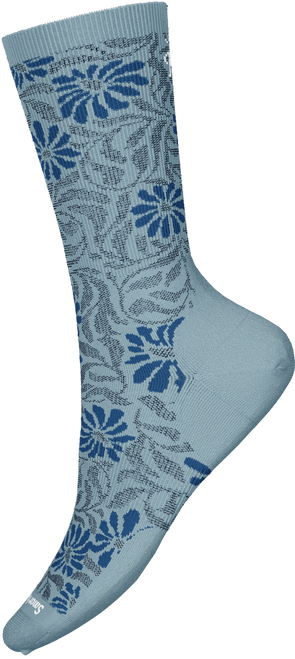Smartwool Women's Everyday Floral Crew Socks - Serene Blue