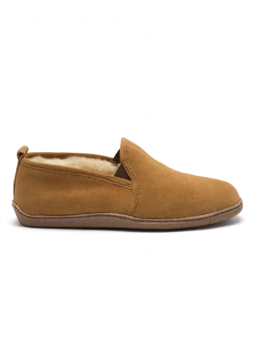 Minnetonka Men's Twin Gore Sheepskin - Golden Tan