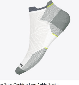 Smartwool Run Zero Cushion Low Ankle Socks - White