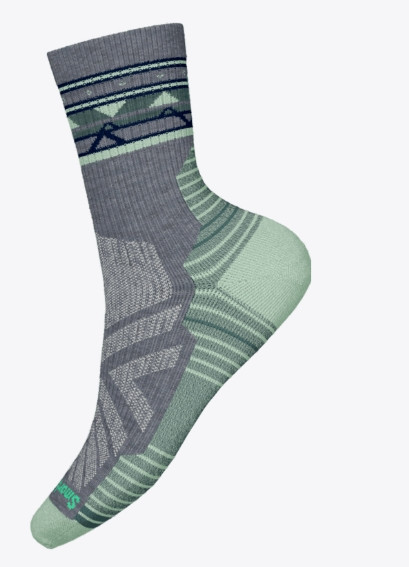 Smartwool Women's Hike Light Cushion Zig Zag Valley Mid Crew Socks - Medium Gray