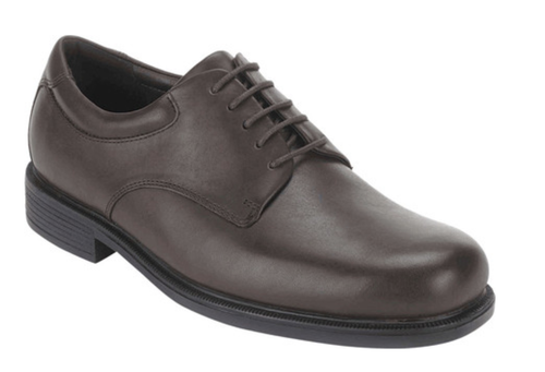 Chocolate leather lace up casual dress shoe by Rockport.