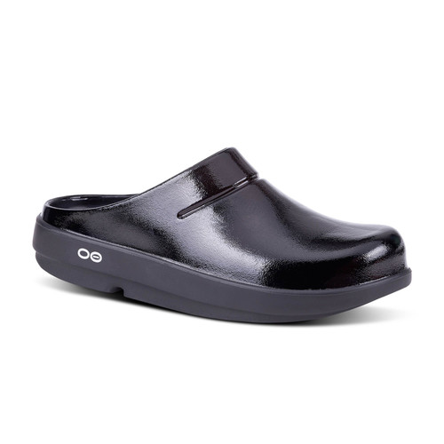 Oofos Oocloog Clog - Shiny Black