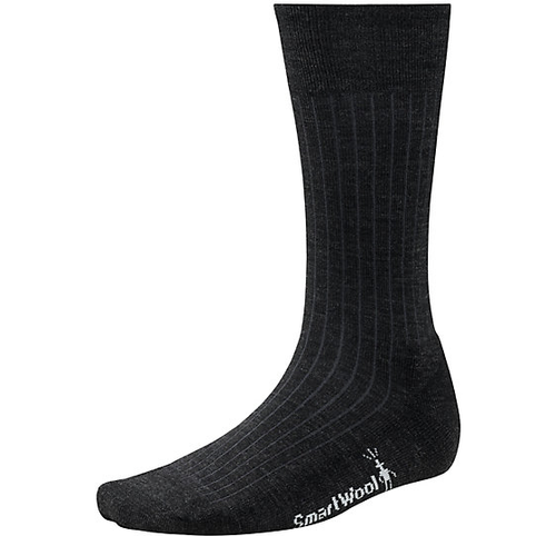 Charcoal Ribbed crew sock made with Merino wool by Smartwool.