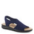 Navy slip on lycra sandal with heavy stitch detail.