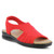 Red slip on lycra sandal with heavy stitch detail.