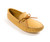 Natural double deerskin softsole for women by Minnetonka.