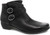 Black ankle boot with decorative buckles and side zipper by Dansko.