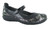 Soft black and metallic onyx mary jane with removable cork footbed by Naot.