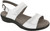 White two toned leather sandal with plush insole by Sas.