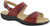 Red two toned leather sandal with plush insole by Sas.