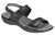 Black two toned leather sandal with plush insole by Sas.