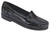 Black croc classic moccasin loafer by Sas.