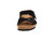Black suede two strap sandal with cork footbed by Birkenstock.