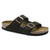 Mocha suede two strap sandal with cork footbed by Birkenstock.