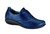 Navy casual slip on with removable cork footbed by Naot.