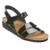 Black patent three strap sandal by Naot.