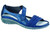 fashionable sandal with a padded front strap & a contrasting rouched design
