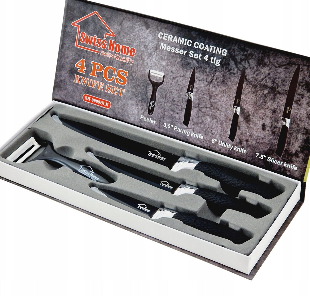 Conjunto de 4 facas com revestimento cerâmico · Swiss Home