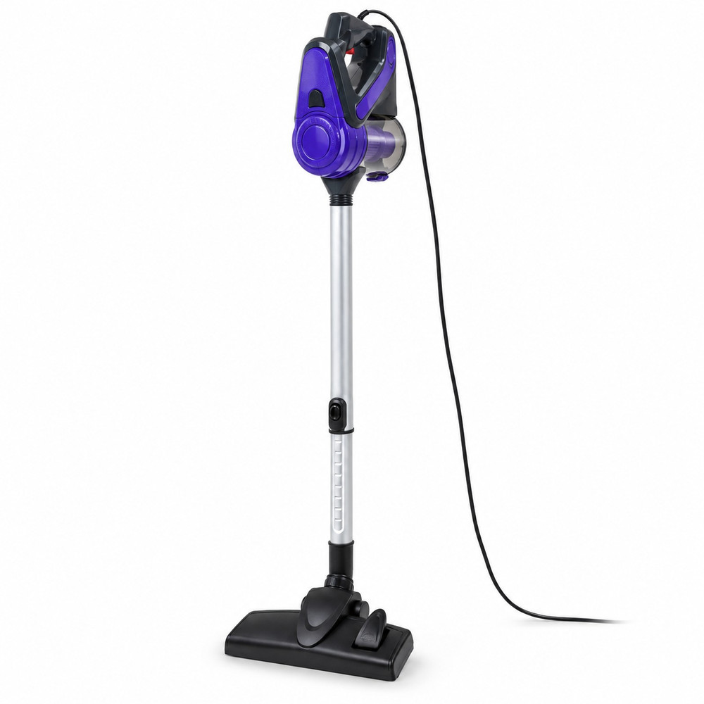 Aspiradora escoba con cable ADM morada de 600 W con tubo de aluminio y cepillo 2 en 1