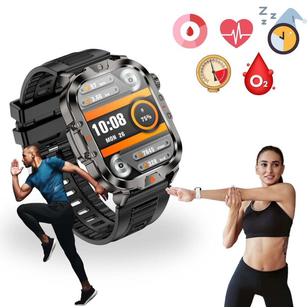Smartwatch V17 · pantalla de 2 pulgadas, linterna e IP68