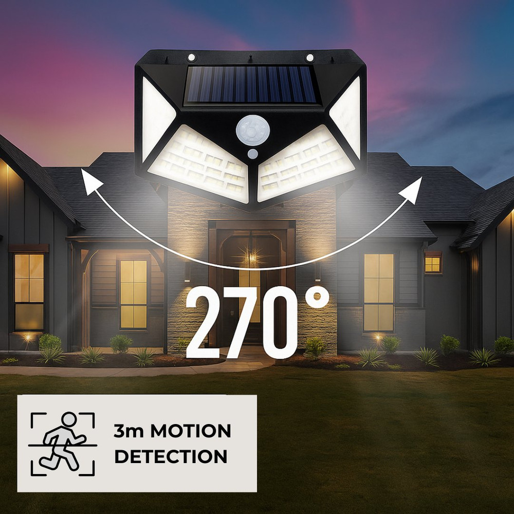 Aplique solar de pared con sensor de movimiento · luz blanca fría