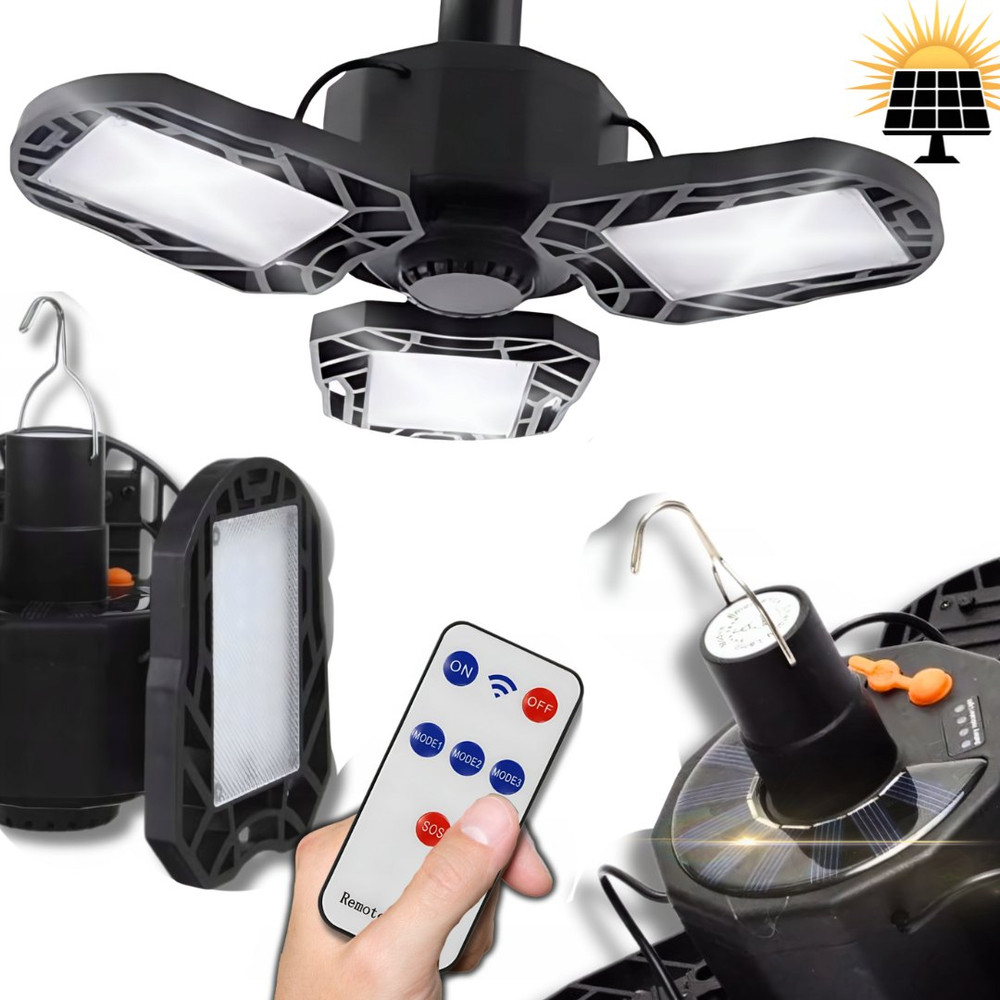 Lámpara solar colgante de 200 W · 4000 lúmenes con panel separado