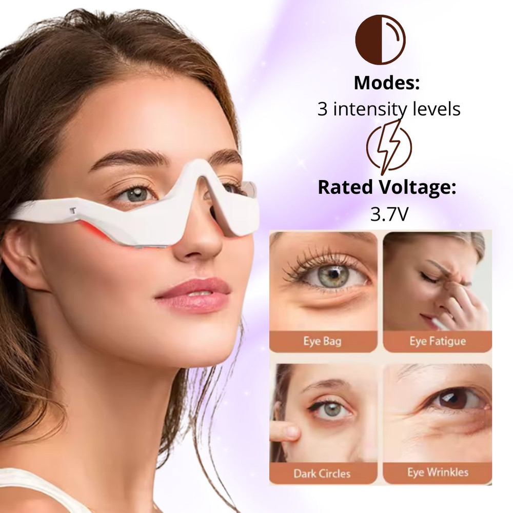Masajeador de contorno de ojos con luz roja · recargable