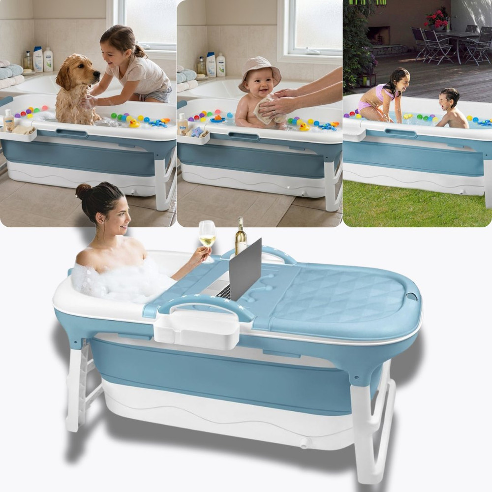 Bañera plegable ADM con rodillo de masaje · autoportante
