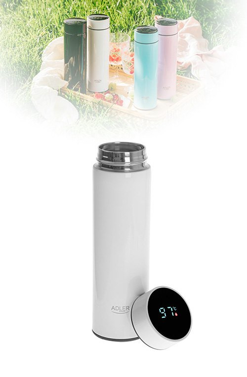 Termo de acero con indicador LED de temperatura · 473 ml